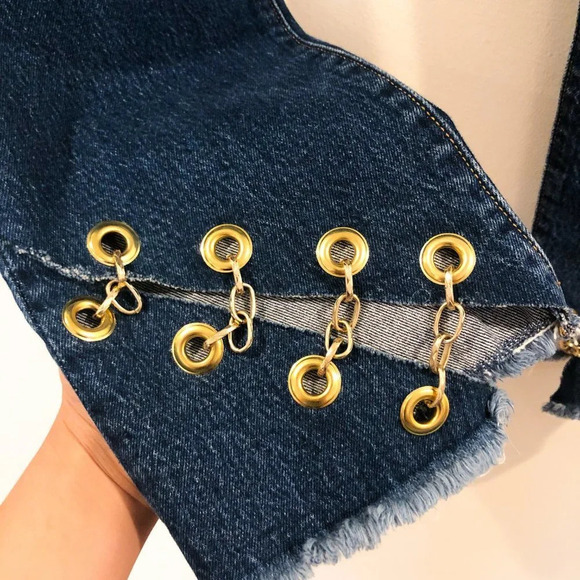 RARE Levi's Wedgie Straight Gold Chain Denim Jeans - Picture 4 of 13